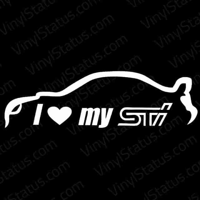 I Heart My STI Decal