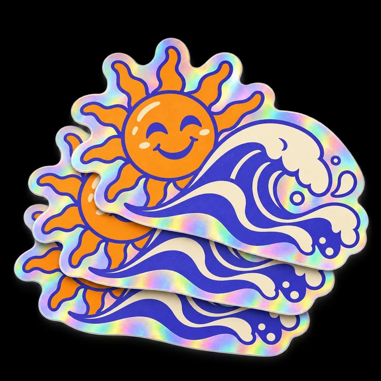 Holographic stickers with example artwork