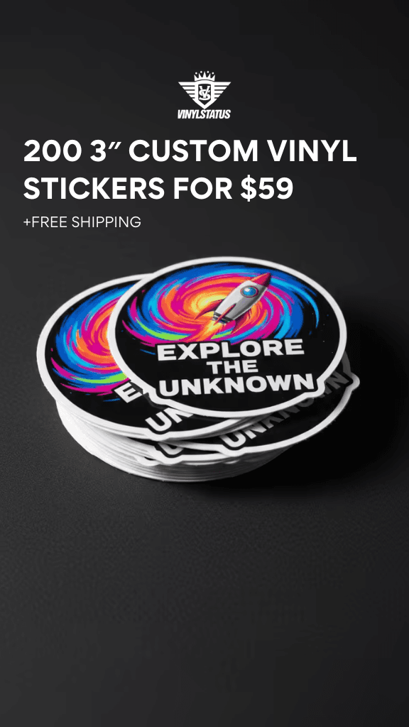 200 3" Custom round stickers for $59.00