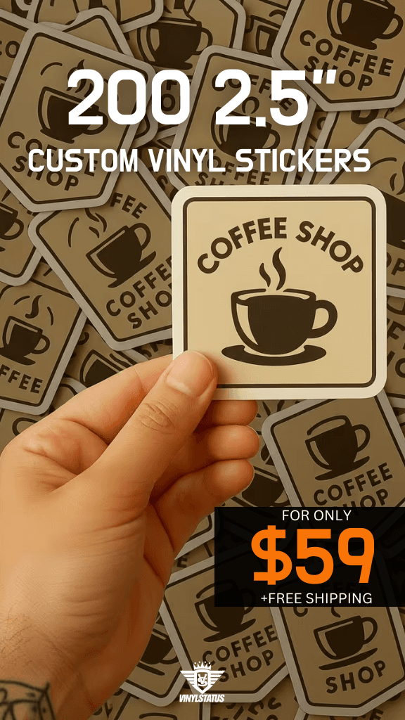 200 2.5" Custom printed die cut stickers for $59.00