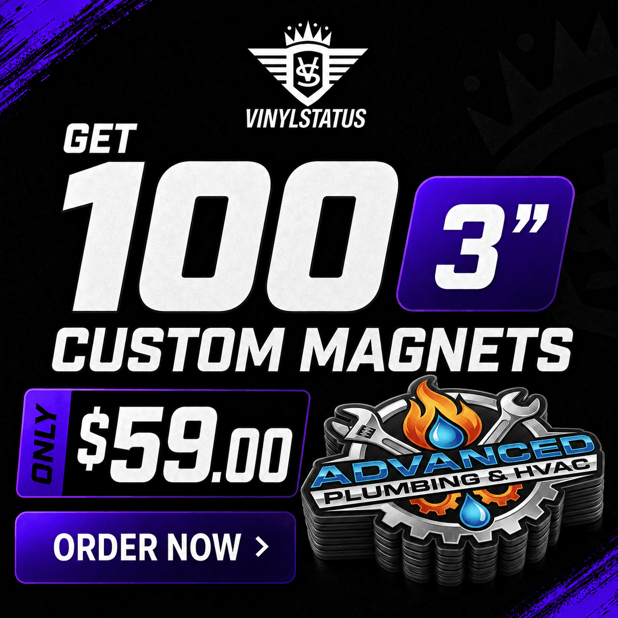 100 3" Custom Magnets for $59.00