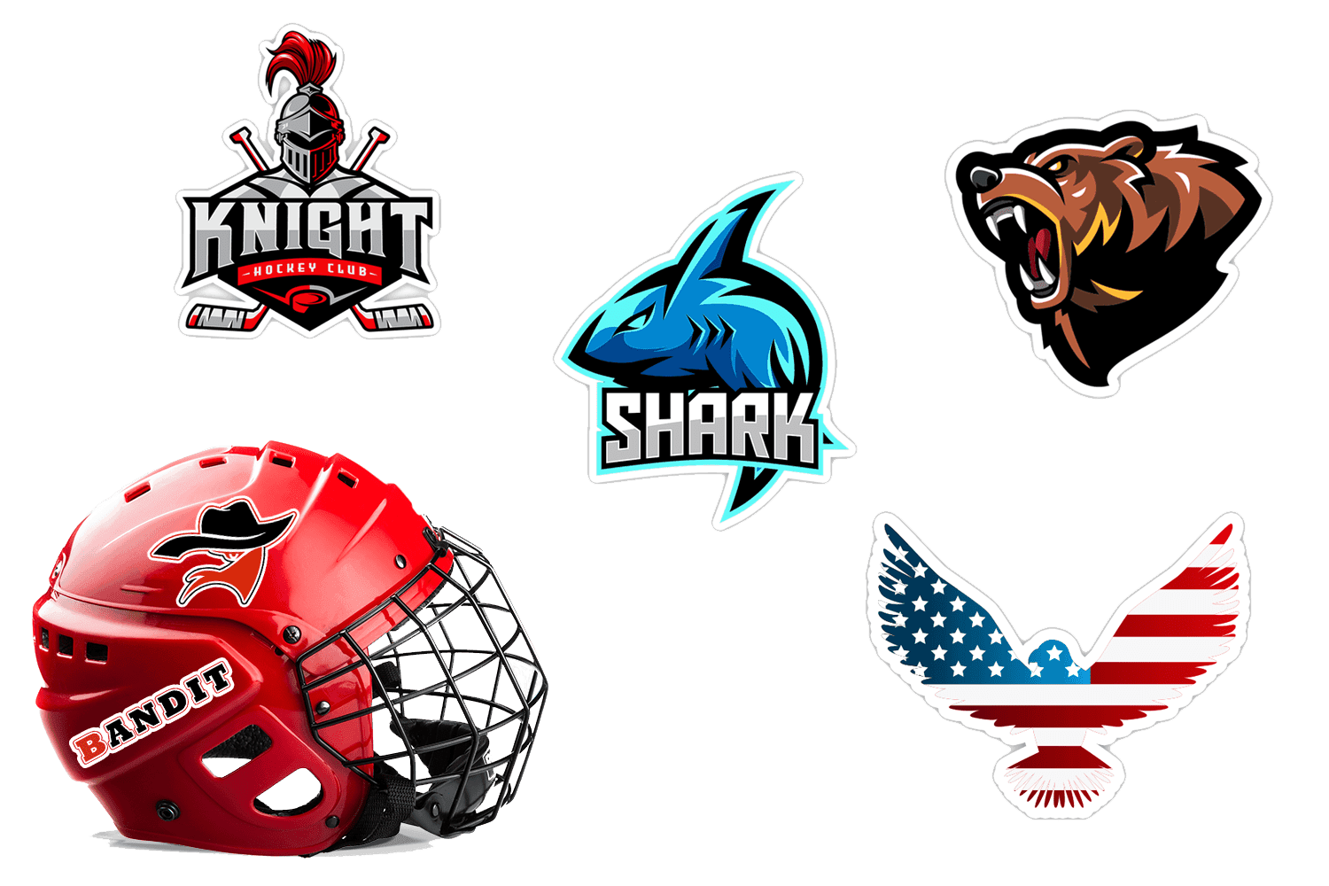 Custom Hockey Helmet Stickers