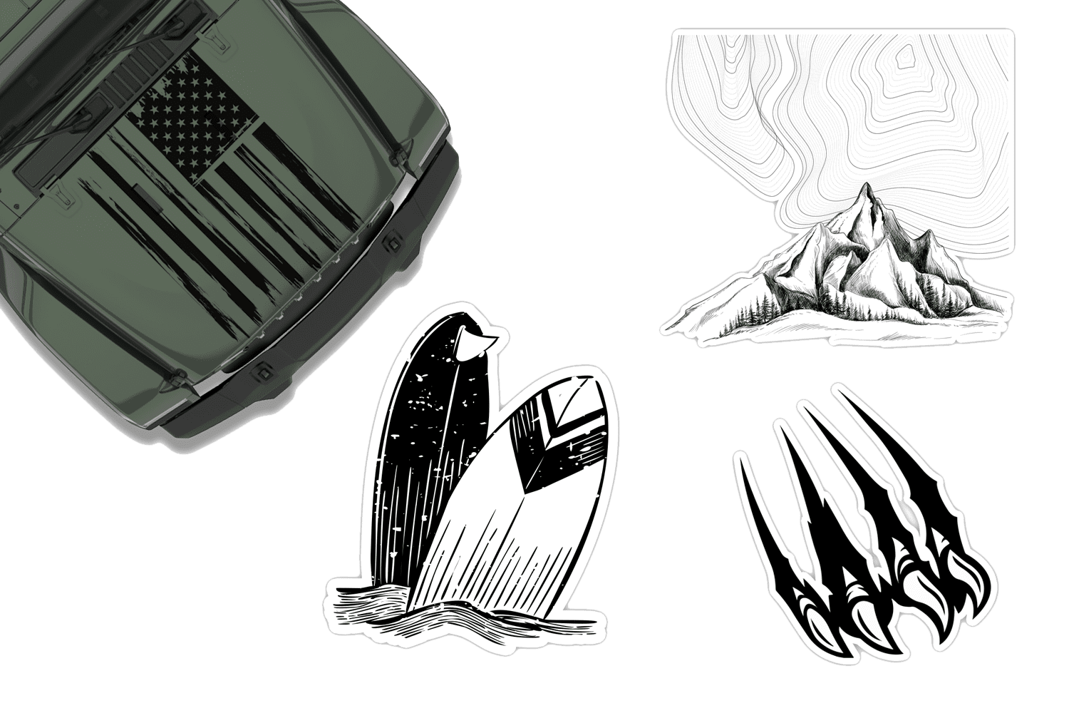 Custom Jeep Hood Decals