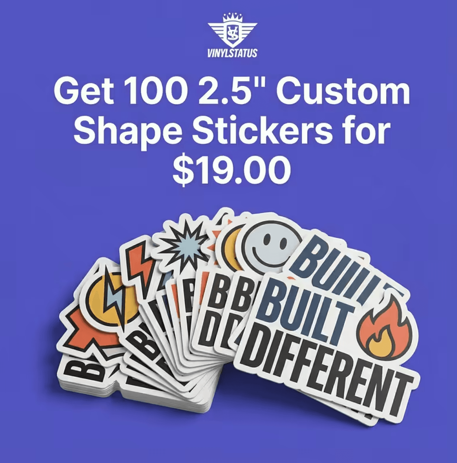 100 2.5" Custom Vinyl Stickers