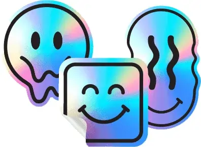 Holographic smiley stickers