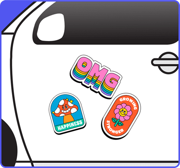 Holographic smiley stickers