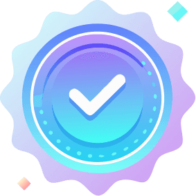 Verified badge holographic sticker