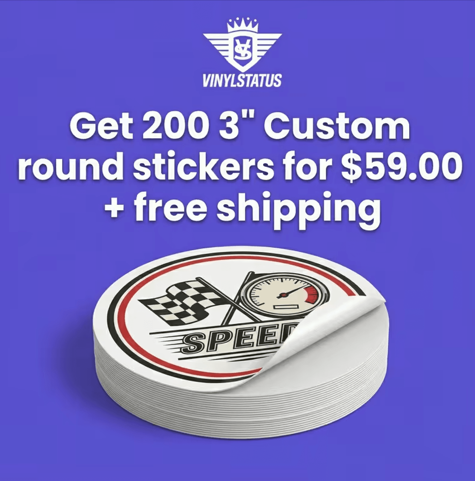 200 3" Custom round stickers for $59.00