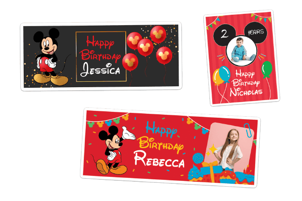 Personalized Mickey Mouse Birthday Banner