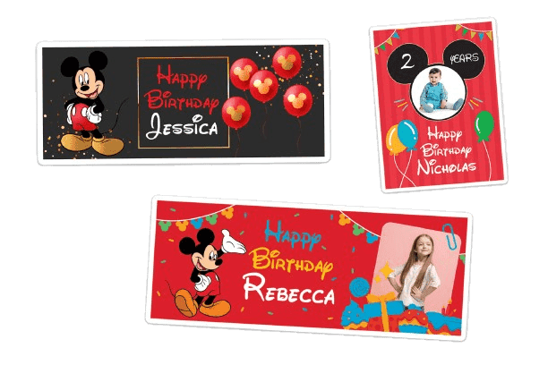 Personalized Minnie Mouse Birthday Banner