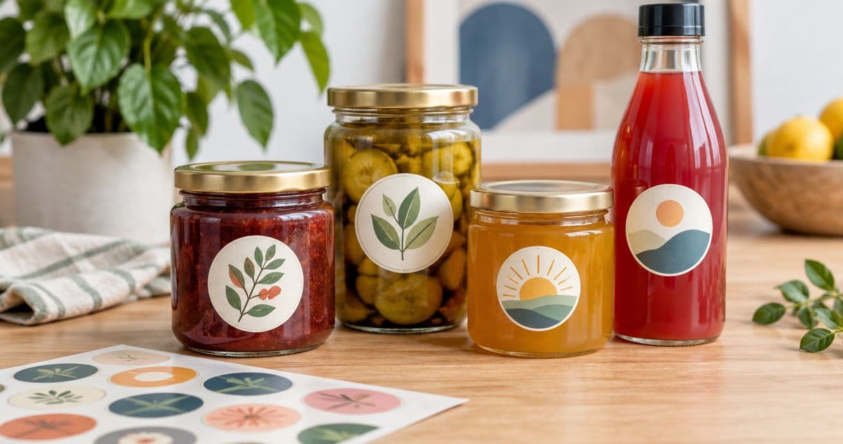 Custom circle stickers for jar and bottle labels