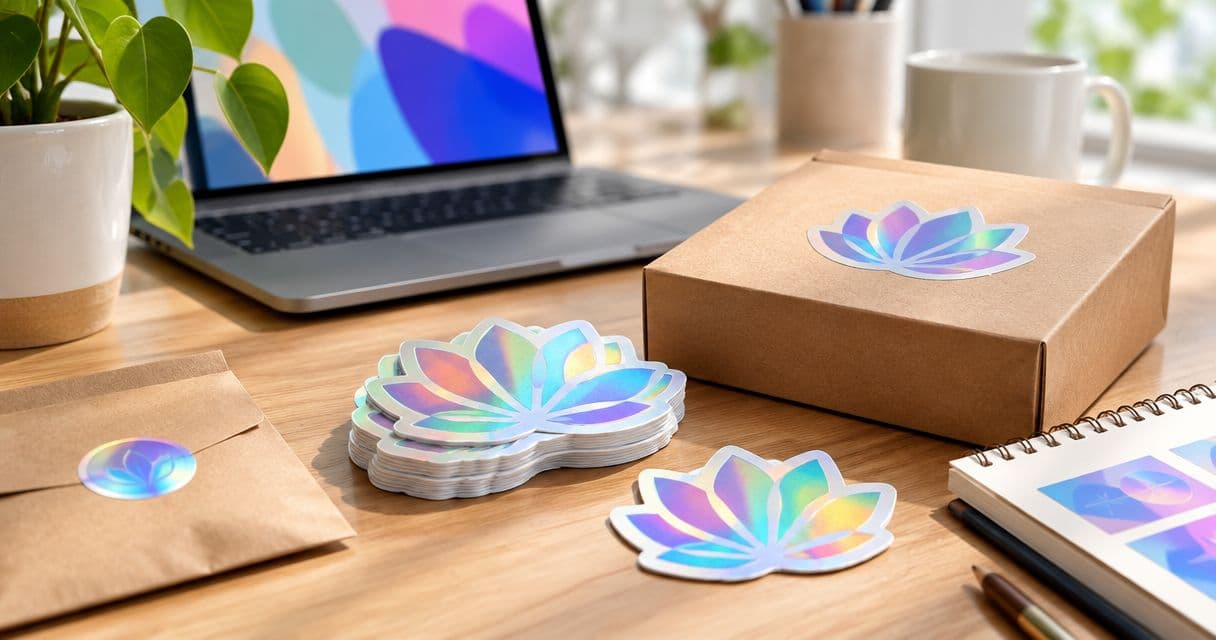 Custom holographic stickers for small business products