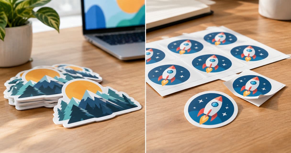 Die cut vs kiss cut stickers: which to order